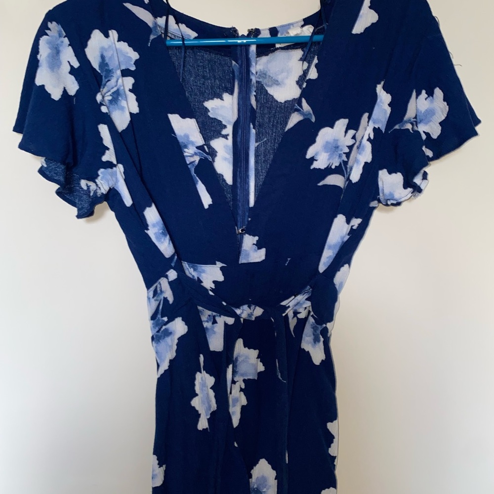 Blue floral romper